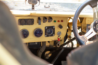 Old style control panel switch inside the buggy