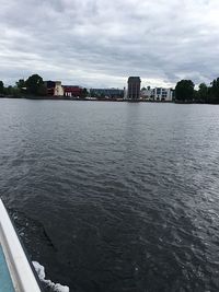 River against cloudy sky