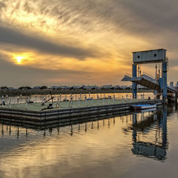 Built structure at sunset