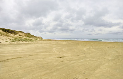 Scenic view of beach against sky