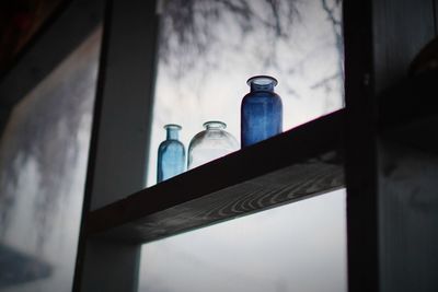 Low angle view of glass window