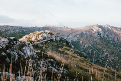 Scenic view of mountains against sky