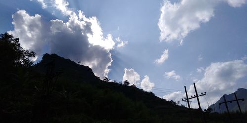 Low angle view of mountain against sky