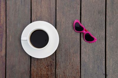 Directly above shot of coffee on table