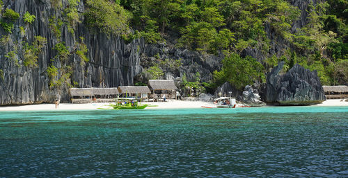 Swimming pool by sea