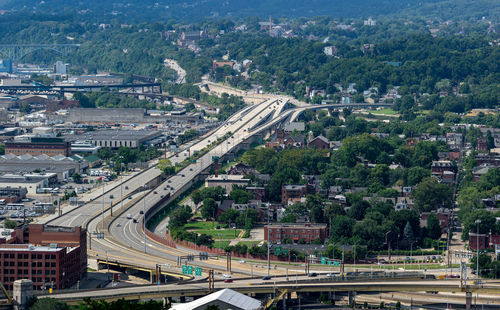 High angle view of cityscape