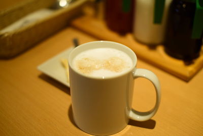 Close-up of coffee on table