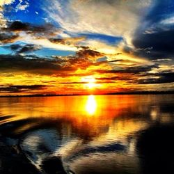 Scenic view of sea at sunset