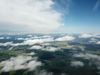 High angle view of landscape against sky