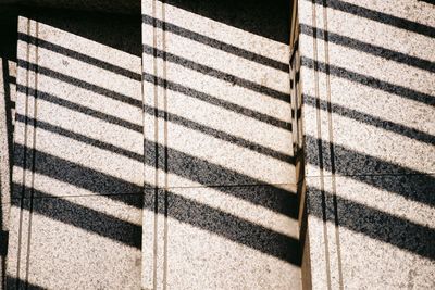 High angle view of shadow on stairs