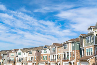 Low angle view of buildings against sky