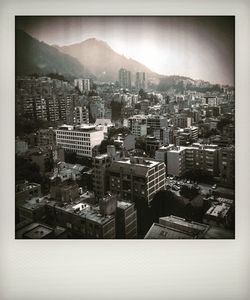 High angle view of cityscape against sky