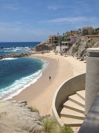 Scenic view of coastline against sky