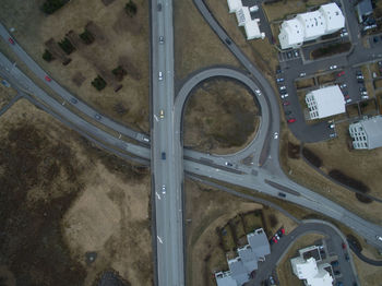 High angle view of cars on road in city