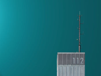 Close-up of communications tower of a fire station