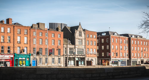 Low angle view of buildings in city