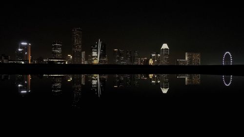 Illuminated city at night