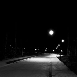 Empty road at night