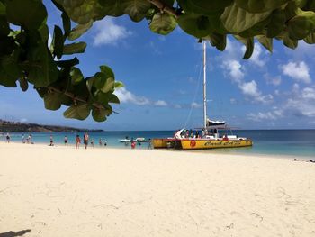 Scenic view of beach against sky