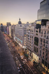 High angle view of city street