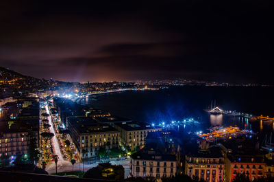 Illuminated city at night