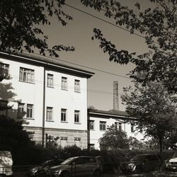 Cars parked in front of building