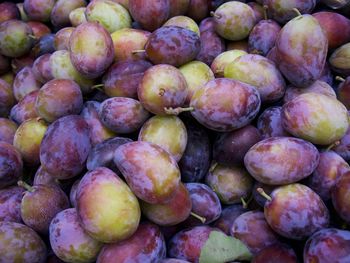 Full frame shot of blueberries in market