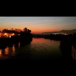 Scenic view of river at night