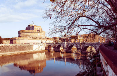 Ponte sant angelo and arch bridge over river