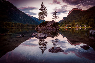 Reflection of mountain in lake