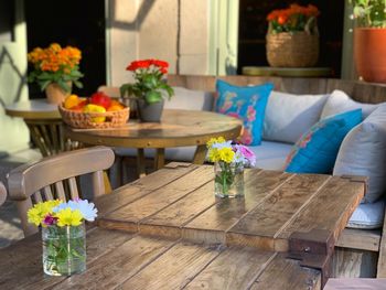 Potted plant on table at alacati 