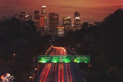 Illuminated city at night