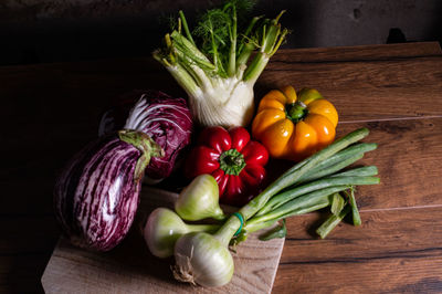 Fruits and vegetables on table