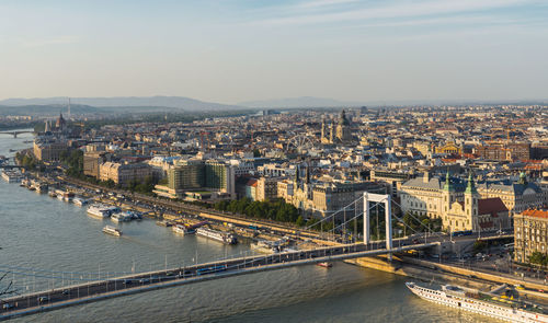 High angle view of bridge over river