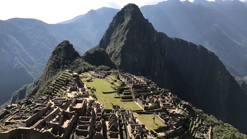 Aerial view of a temple