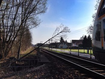 Railroad track leading to railroad tracks