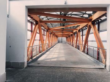 Railings in covered bridge