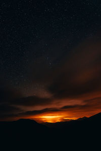 Low angle view of sky at night