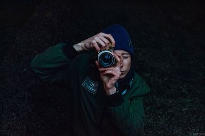 Portrait of man photographing