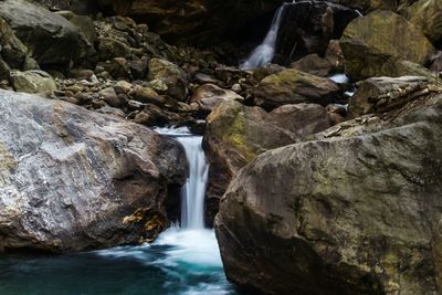 Scenic view of waterfall