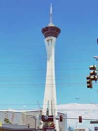 Low angle view of building against blue sky