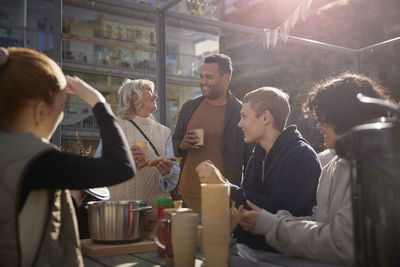 People having meal outdoor