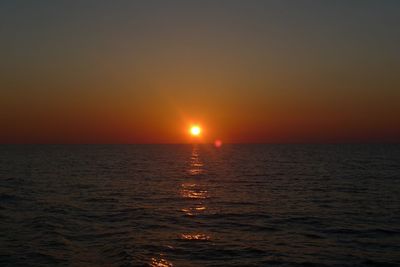 Scenic view of sea at sunset