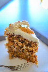 Close-up of cake in plate