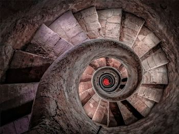 Directly above shot of spiral staircase