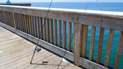 High angle view of pier over sea