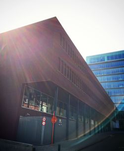 Low angle view of modern building against sky