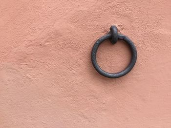 Close-up of metal ring on wall