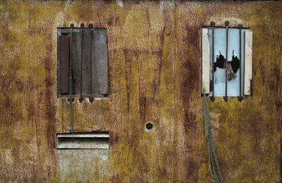 Close-up of window on building