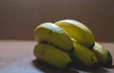 Close-up of bananas on table